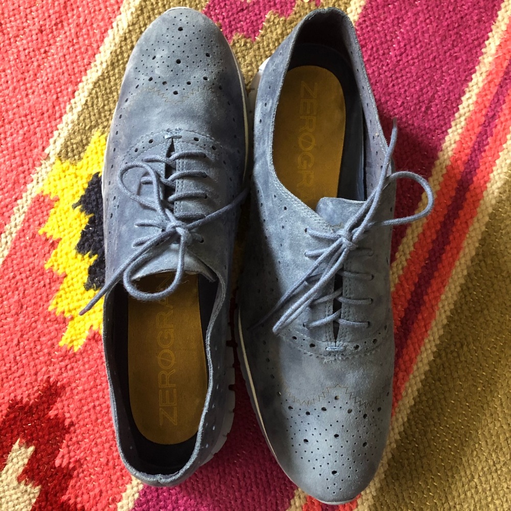 Cole Haan Zerogrand Sneakers Blue Suede 10 Oxfords